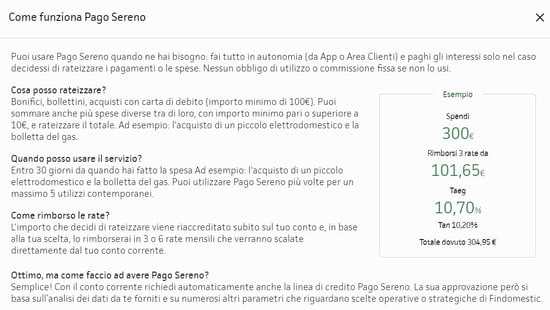 findomestic prestiti piccole cifre conto corrente
