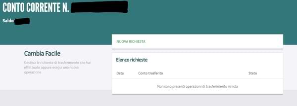 trasferimento vecchio conto con findomestic