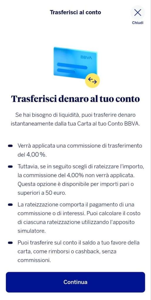 prestito contanti da carta di credito bbva
